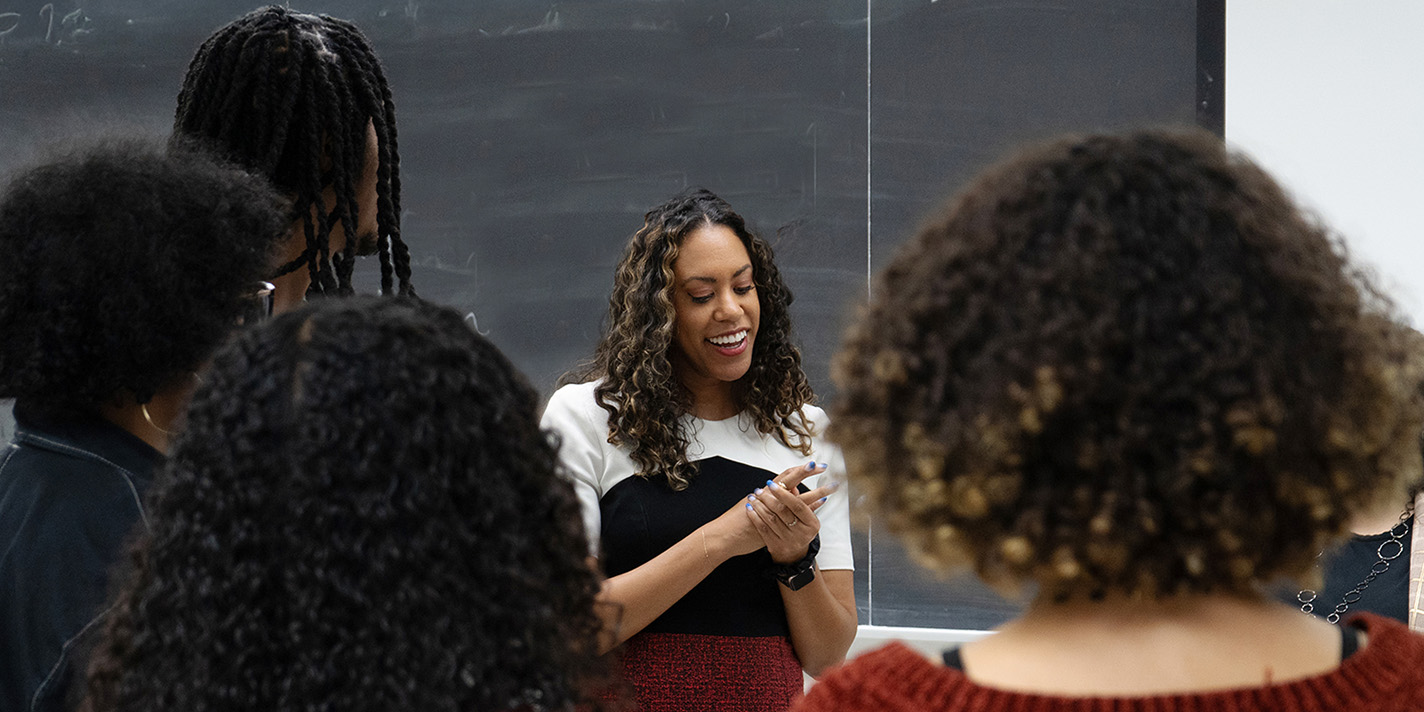 Professor teaching a class