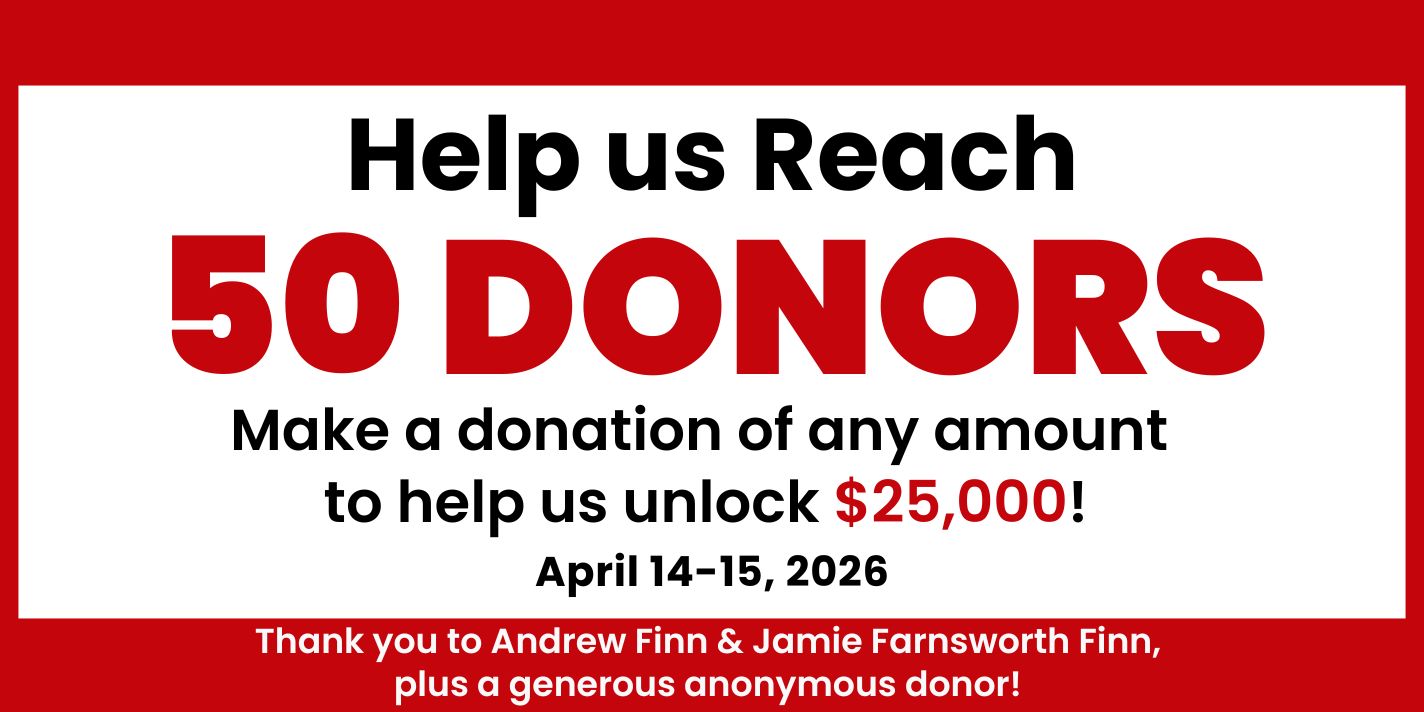 Help us reach 50 donors