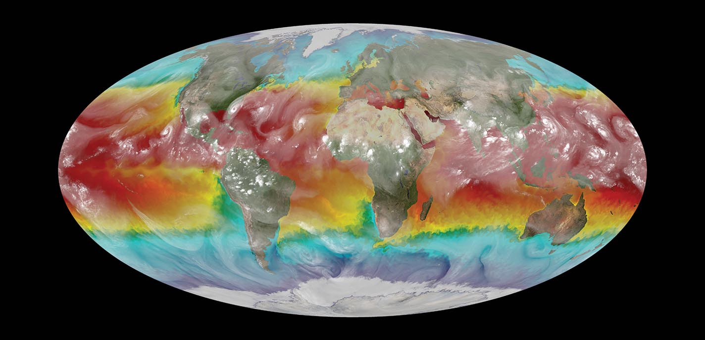 Illustration of global temperature patterns