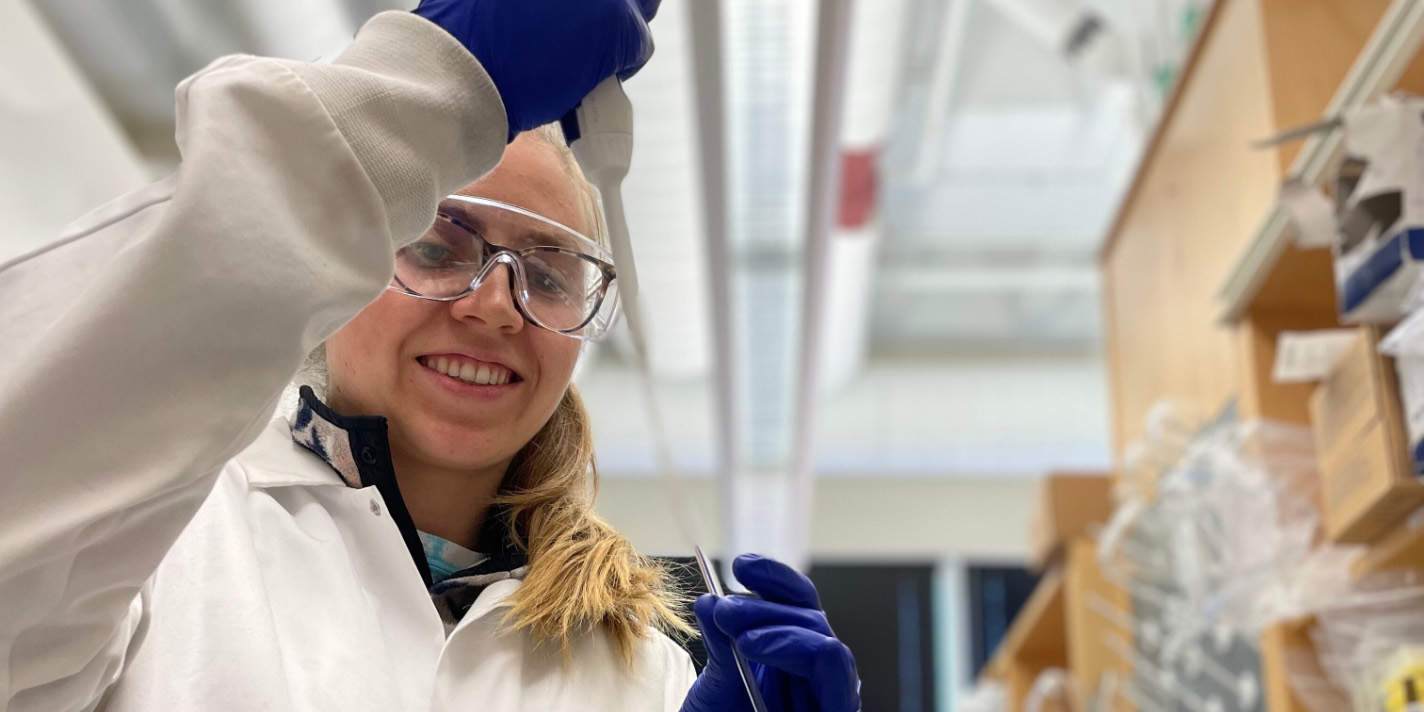 Student in a lab